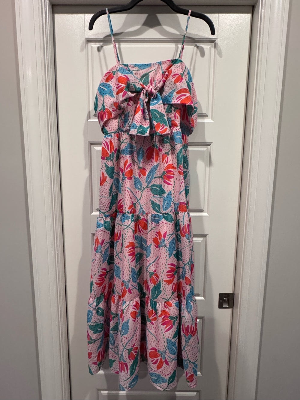 J.Marie Claire Bow Midi Floral Dress - Size Large